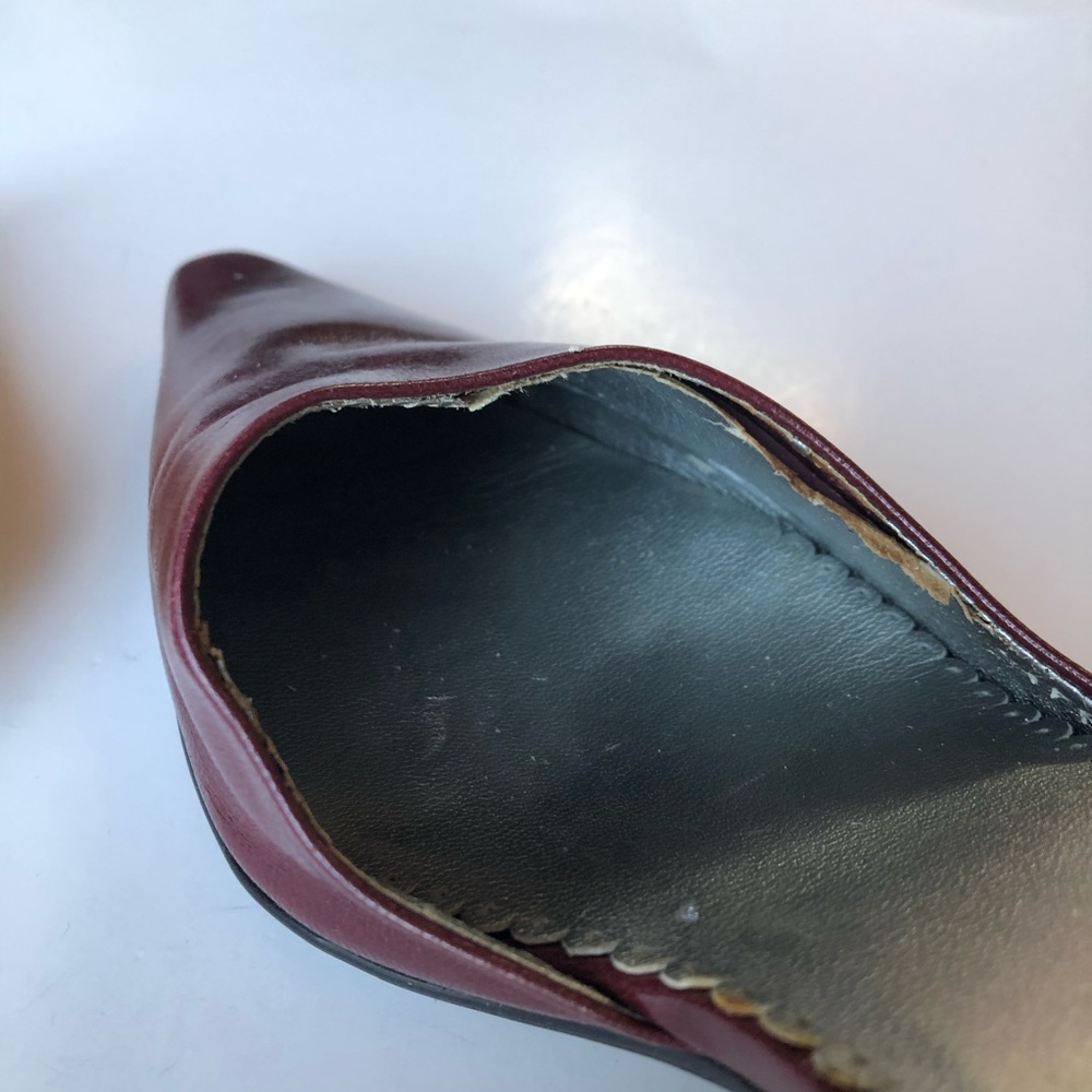 BCBG Cranberry Leather Mules Size 7 - Picture 2 of 7